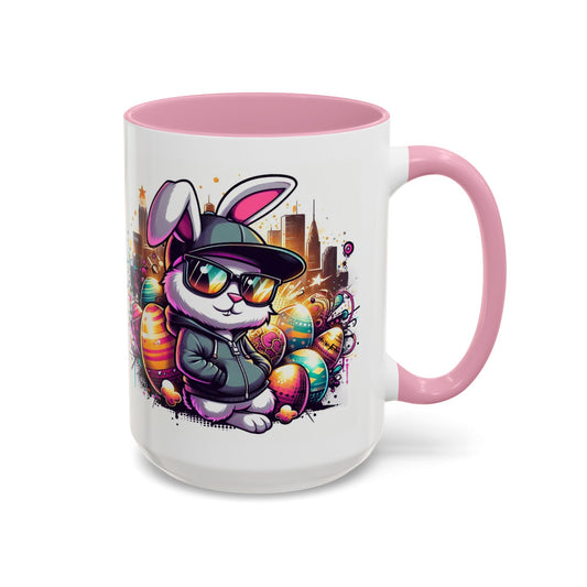 Colorful Easter Bunny Ceramic Coffee Mug – 15oz Large Cup for Coffee, Tea & Cocoa – Cute Spring Gift for Kids & Adults