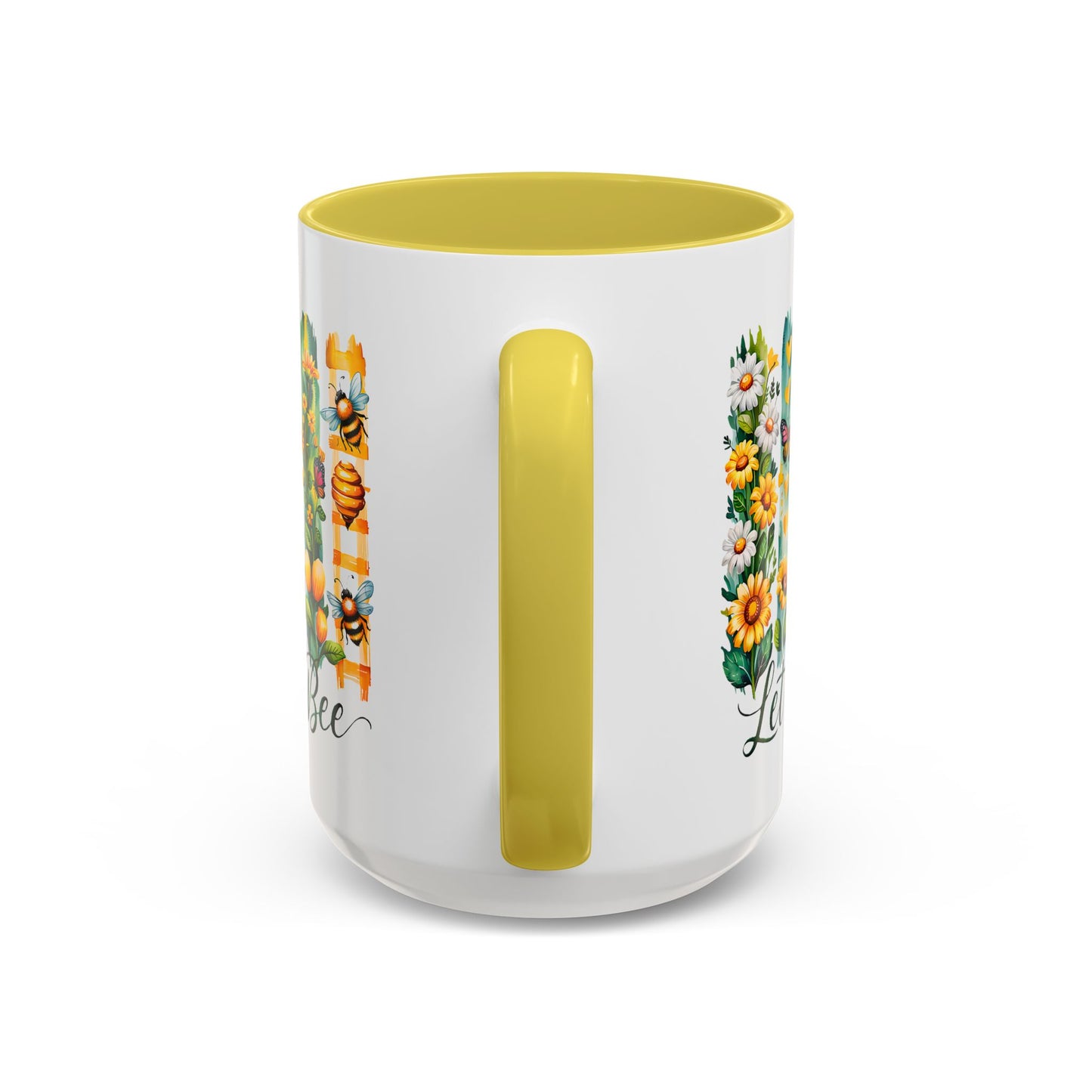 Let It Bee Coffee Mug - Colorful Ceramic Coffee Cup for Women - Floral Butterfly Design