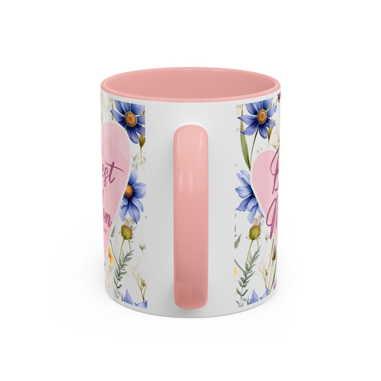 Floral Best Mom Ever Coffee Mug, Pink Accent Mug for Mother’s Day, Birthday Gift, Floral Kitchen Decor, Gift for Her