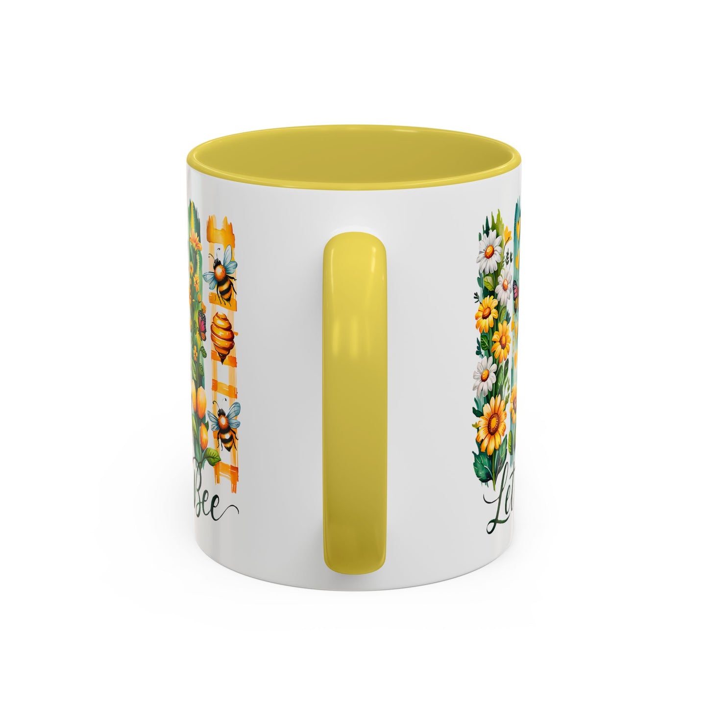 Let It Bee Coffee Mug - Colorful Ceramic Coffee Cup for Women - Floral Butterfly Design