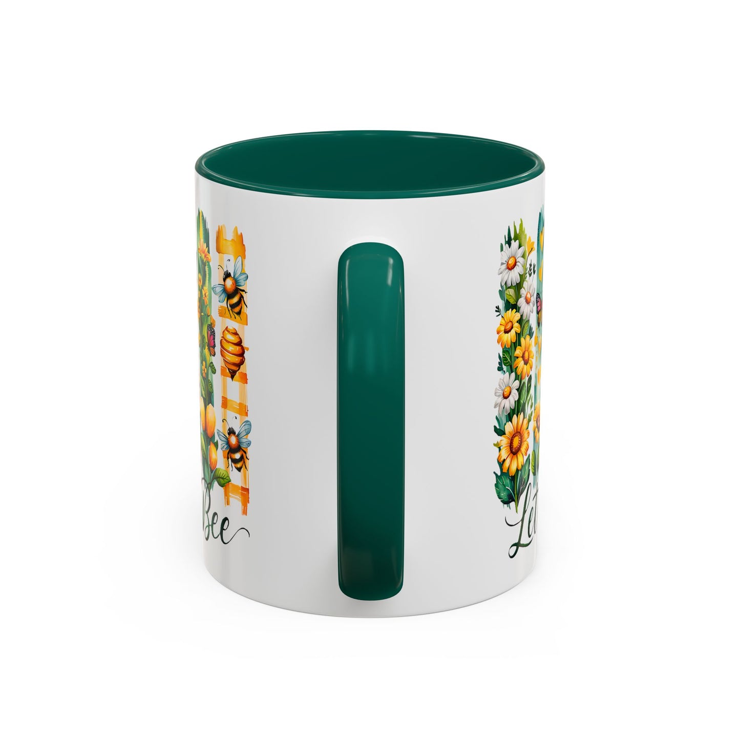 Let It Bee Coffee Mug - Colorful Ceramic Coffee Cup for Women - Floral Butterfly Design