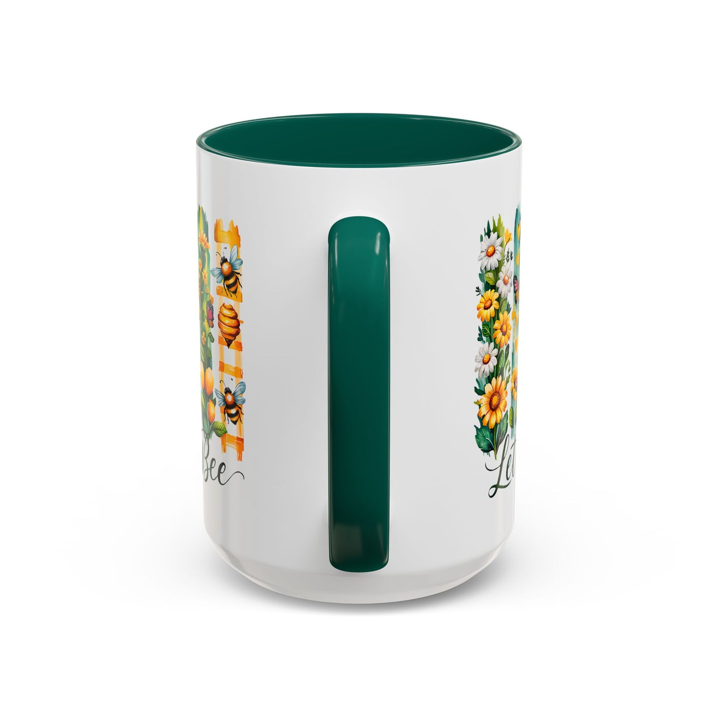 Let It Bee Coffee Mug - Colorful Ceramic Coffee Cup for Women - Floral Butterfly Design
