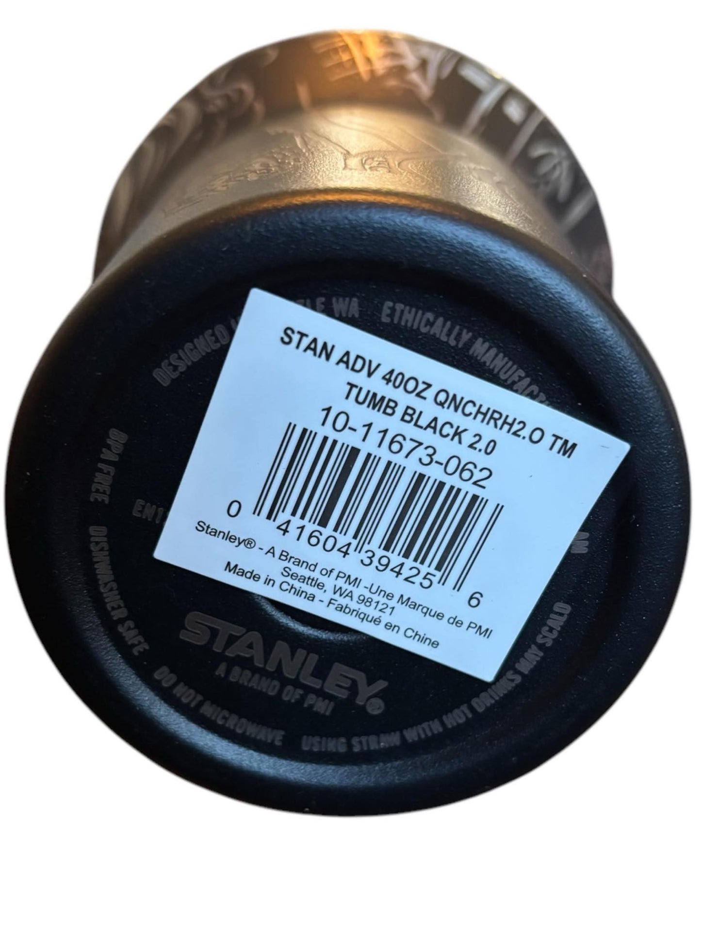 Authentic Black Stanley Engraved Cowgirl Design 40oz Tumbler with Lid and Straw