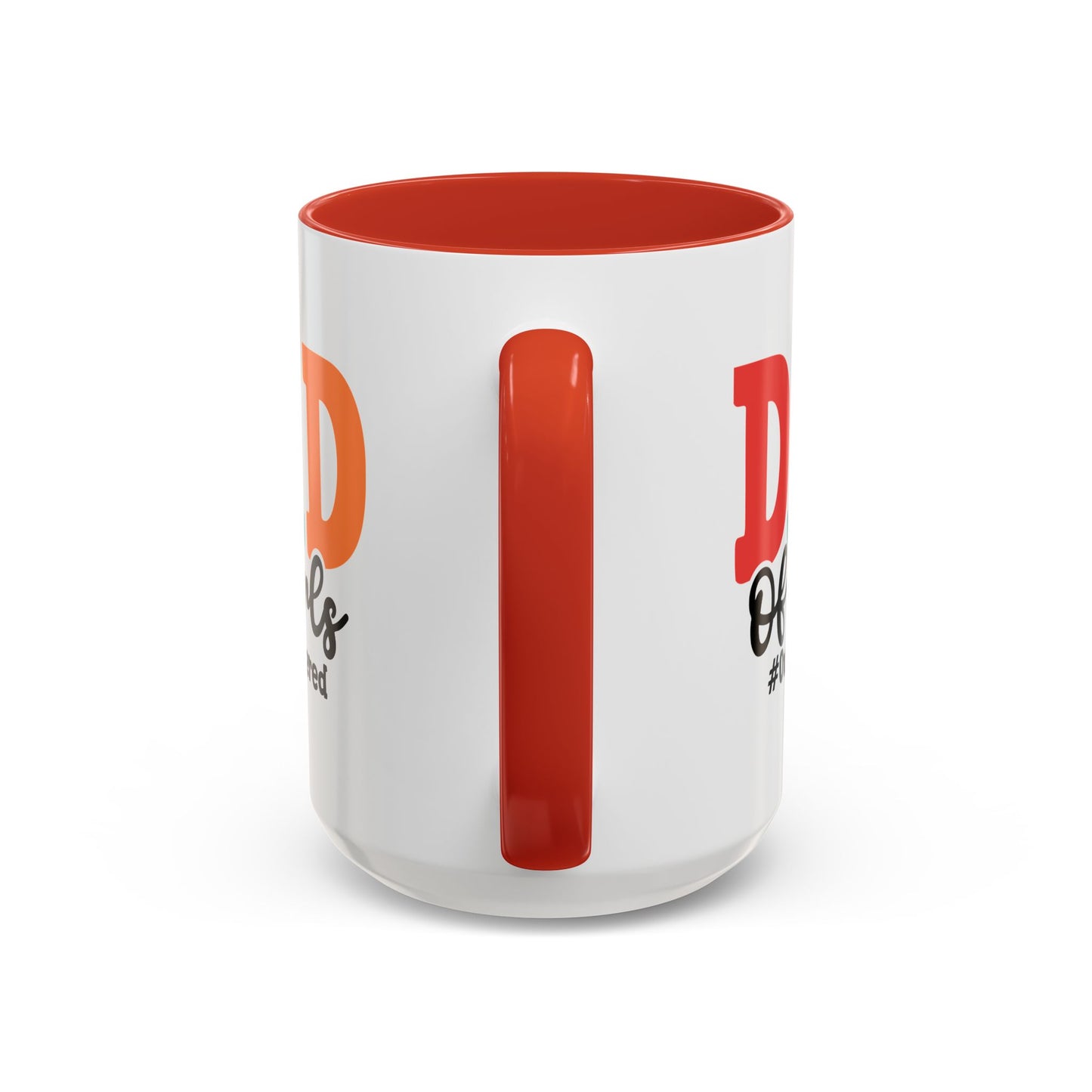 Girl Dad Mug - "Dad of Girls Outnumber" Red Accent Coffee Cup - 11oz 15oz Father's Day Gift