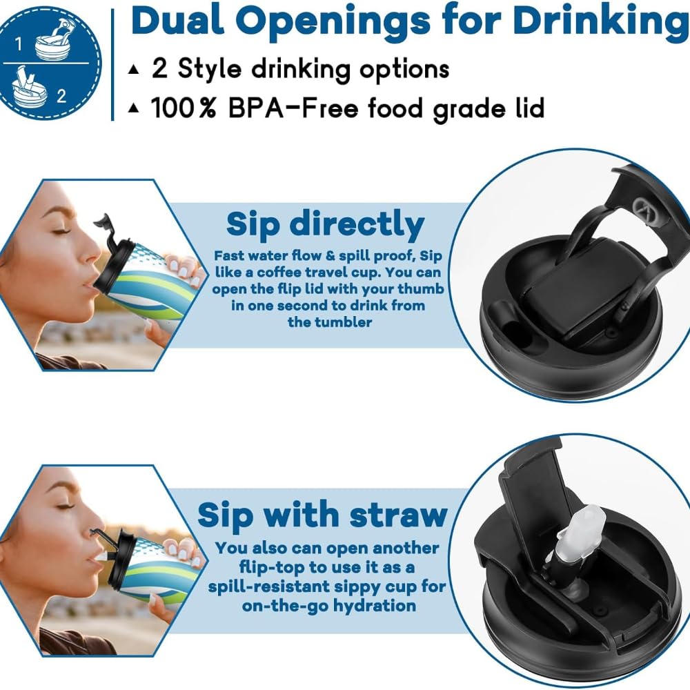 Inked Mama Themed Custom Sports Tumbler Cup - 20 oz Stainless Steel Skinny Tumbler with Dual Opening ways for drinking, Built in Straw and Sipping option both on Lid