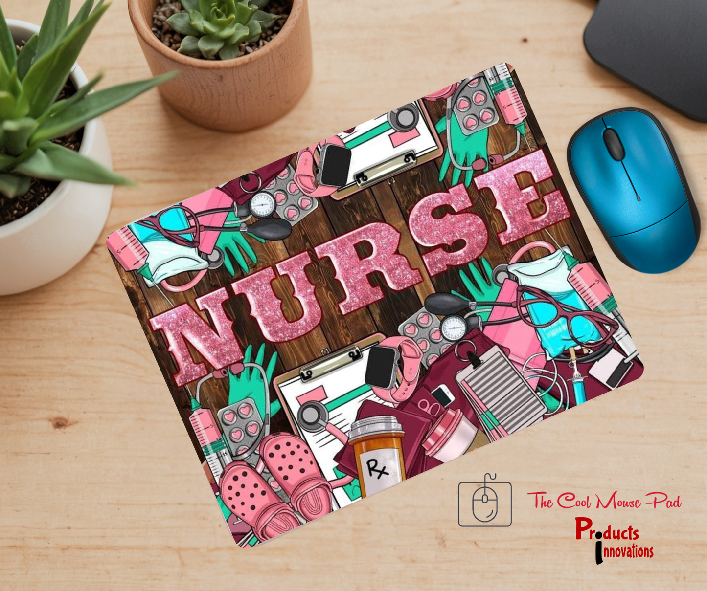 The Cool Mouse Pad Nurse Nursing Themed Mouse Pad for Computer Laptop Home Office Gaming Working Desk Desktop Accessories Non-Slip Rubber