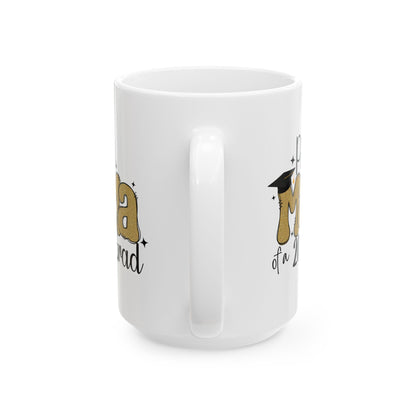 Proud Mom of a 2025 Grad Ceramic Coffee Mug, Graduation Gift, Mom Mug, Custom Coffee Cup, Celebrate Achievements