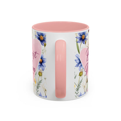 Floral Best Mom Ever Coffee Mug, Pink Accent Mug for Mother’s Day, Birthday Gift, Floral Kitchen Decor, Gift for Her