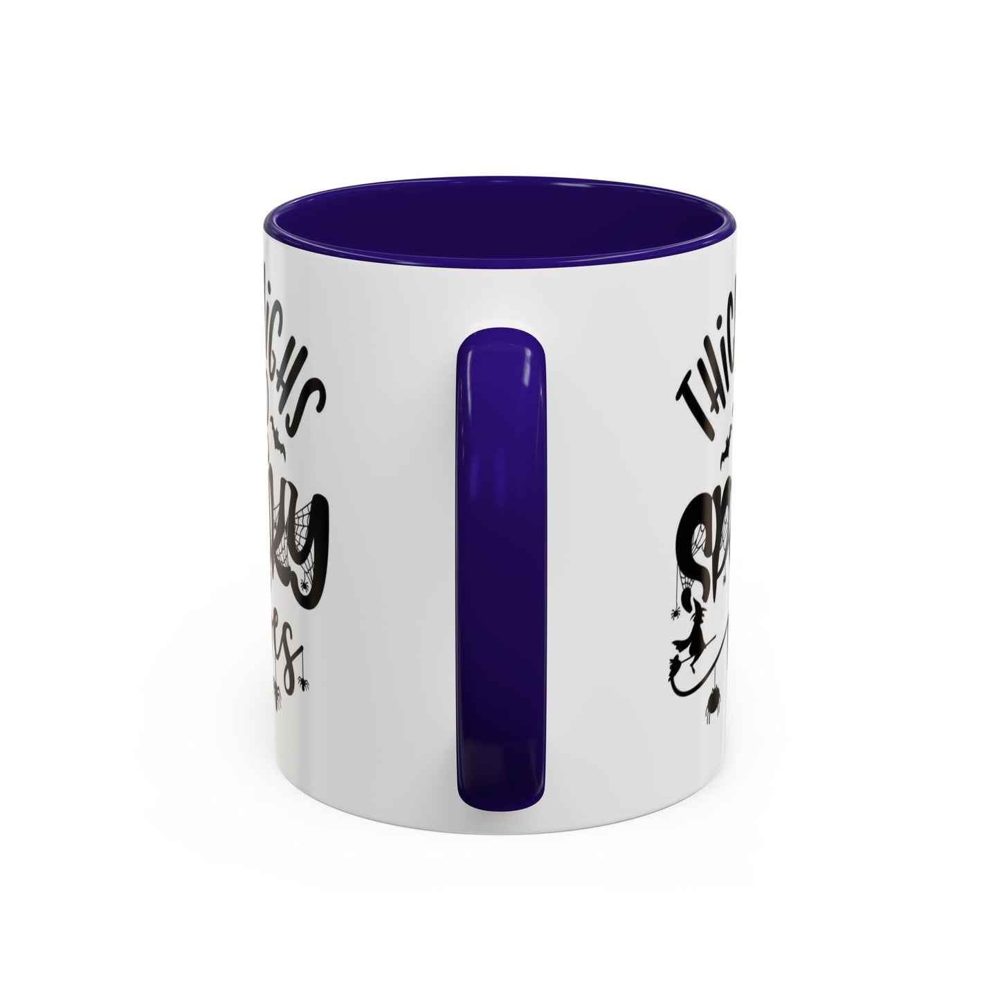 Thick Thighs and Spooky Vibes Color Accent 11 oz Coffee Mug, Halloween Gift Collection