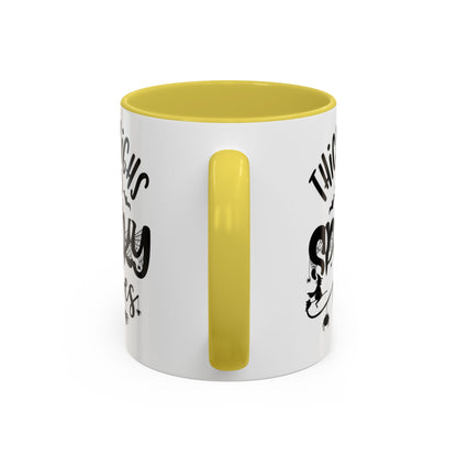 Thick Thighs and Spooky Vibes Color Accent 11 oz Coffee Mug, Halloween Gift Collection