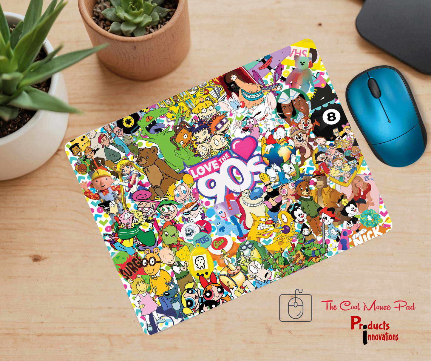 The Cool Mouse Pad Love the 90s Themed for Computer Laptop Home Office Gaming Working Desk Desktop Accessories Non-Slip Rubber Mouse Pad