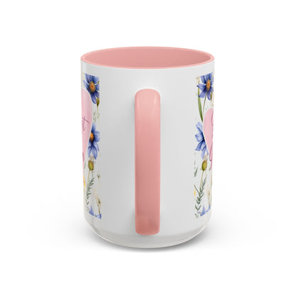 Floral Best Mom Ever Coffee Mug, Pink Accent Mug for Mother’s Day, Birthday Gift, Floral Kitchen Decor, Gift for Her