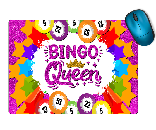 The Cool Mouse Pad Bingo Queen Themed for Computer Laptop Home Office Gaming Working Desk Desktop Accessories Non-Slip Rubber Mouse Pad