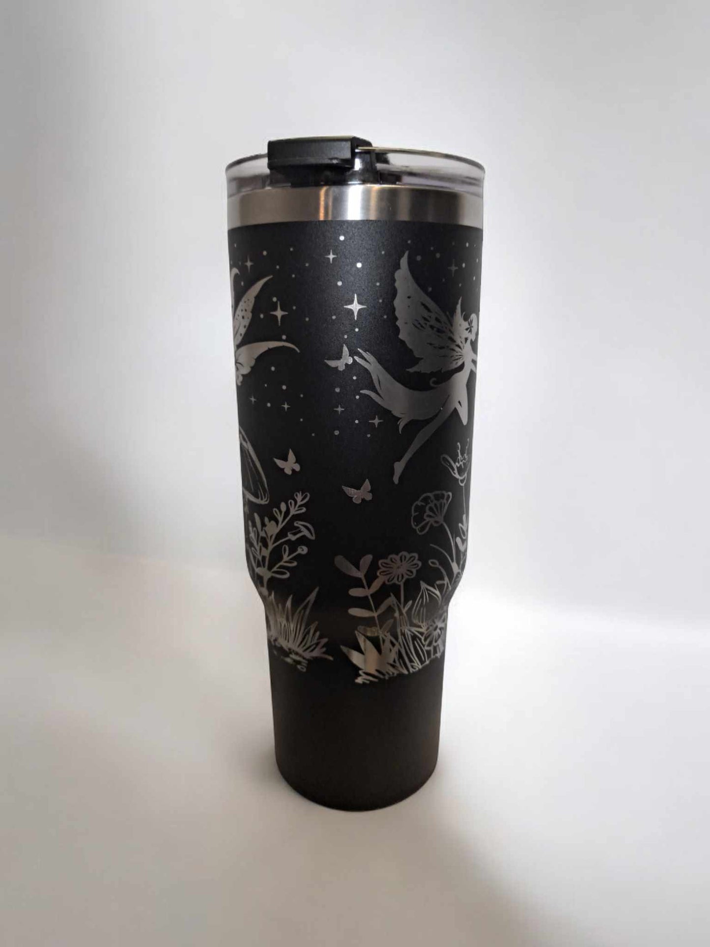 Custom Engraved  Fairy Magic Themed 32 oz Hydrapeak Voyager Tumbler with Lids and Straw.