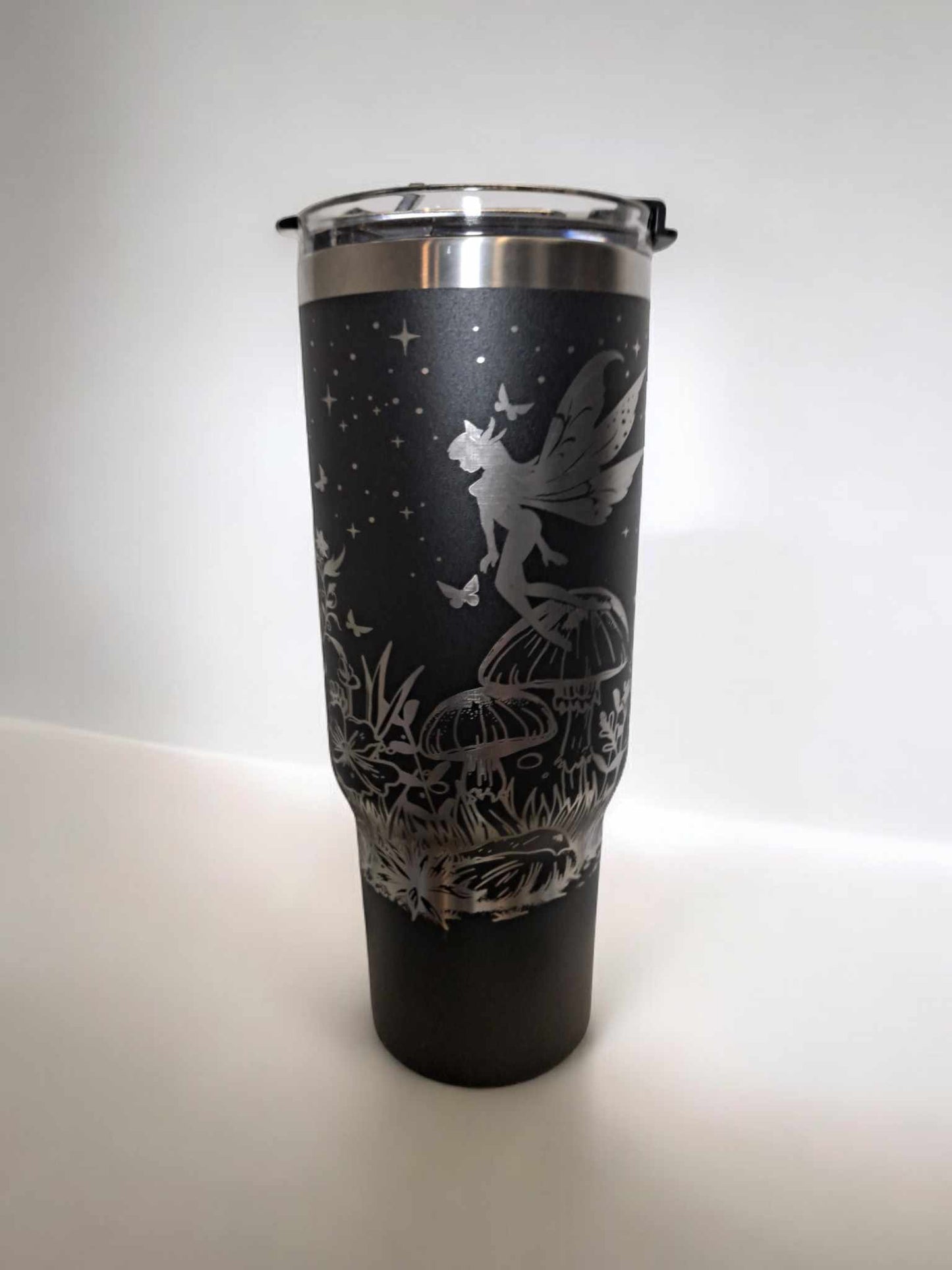 Custom Engraved  Fairy Magic Themed 32 oz Hydrapeak Voyager Tumbler with Lids and Straw.