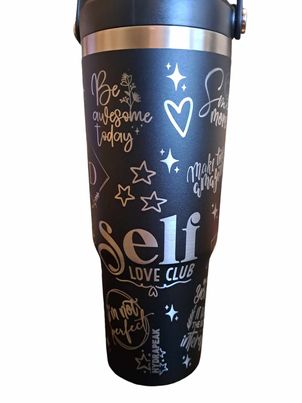 Laser Engraved Self Love Club Inspirational Quotes Nomad 32 oz Stainless Steel Insulated Bottle