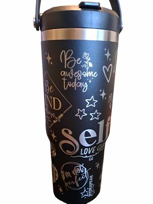 Laser Engraved Self Love Club Inspirational Quotes Nomad 32 oz Stainless Steel Insulated Bottle