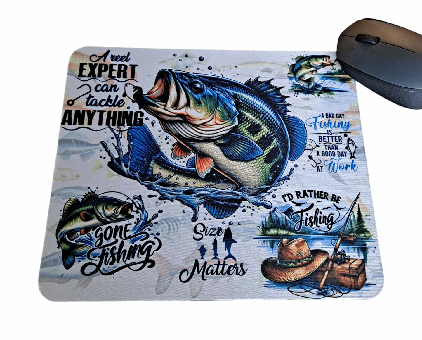 The Cool Mouse Pad Fishing Themed for Computer Laptop Home Office Gaming Working Desk Desktop Accessories Non-Slip Rubber Mouse Pad