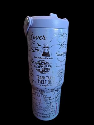 Swifties Music Fan Appreciation Themed Laser Engraved 32 Oz Stainless Steel Insulated Bottle