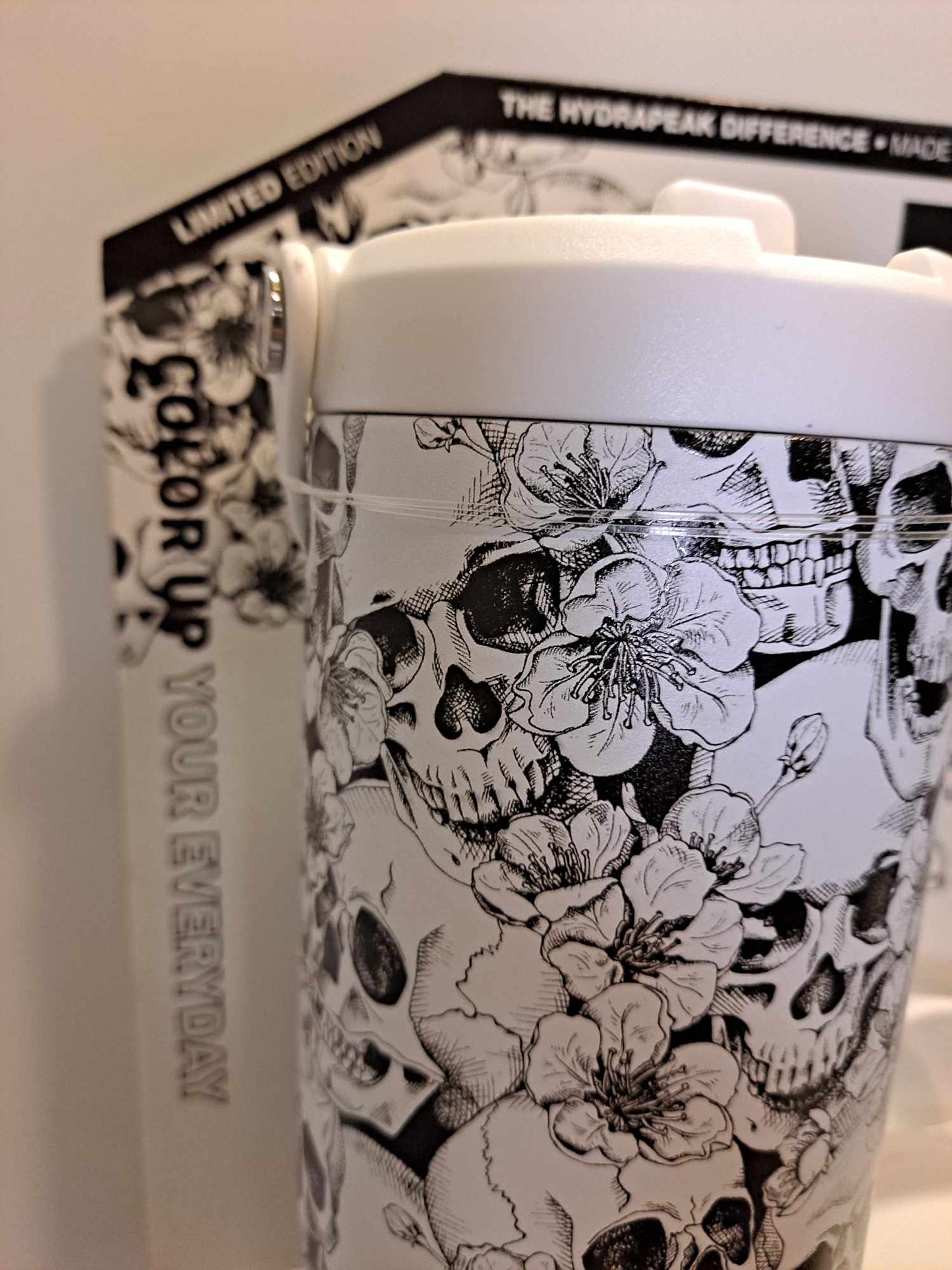 Limited Edition Skeletons And Flowers Halloween Themed 32 oz Nomad Stainless Steel Insulated Tumbler