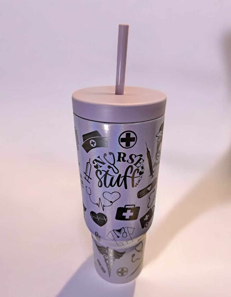 Laser Engraved Nursing Nurse Theme 32 oz Limited Edition Deluxe Sports Tumbler Set