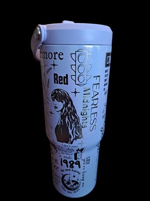 Swifties Music Fan Appreciation Themed Laser Engraved 32 Oz Stainless Steel Insulated Bottle