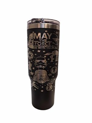 Custom Laser Engraved May the Force be with You Themed 32 oz Sports Tumbler