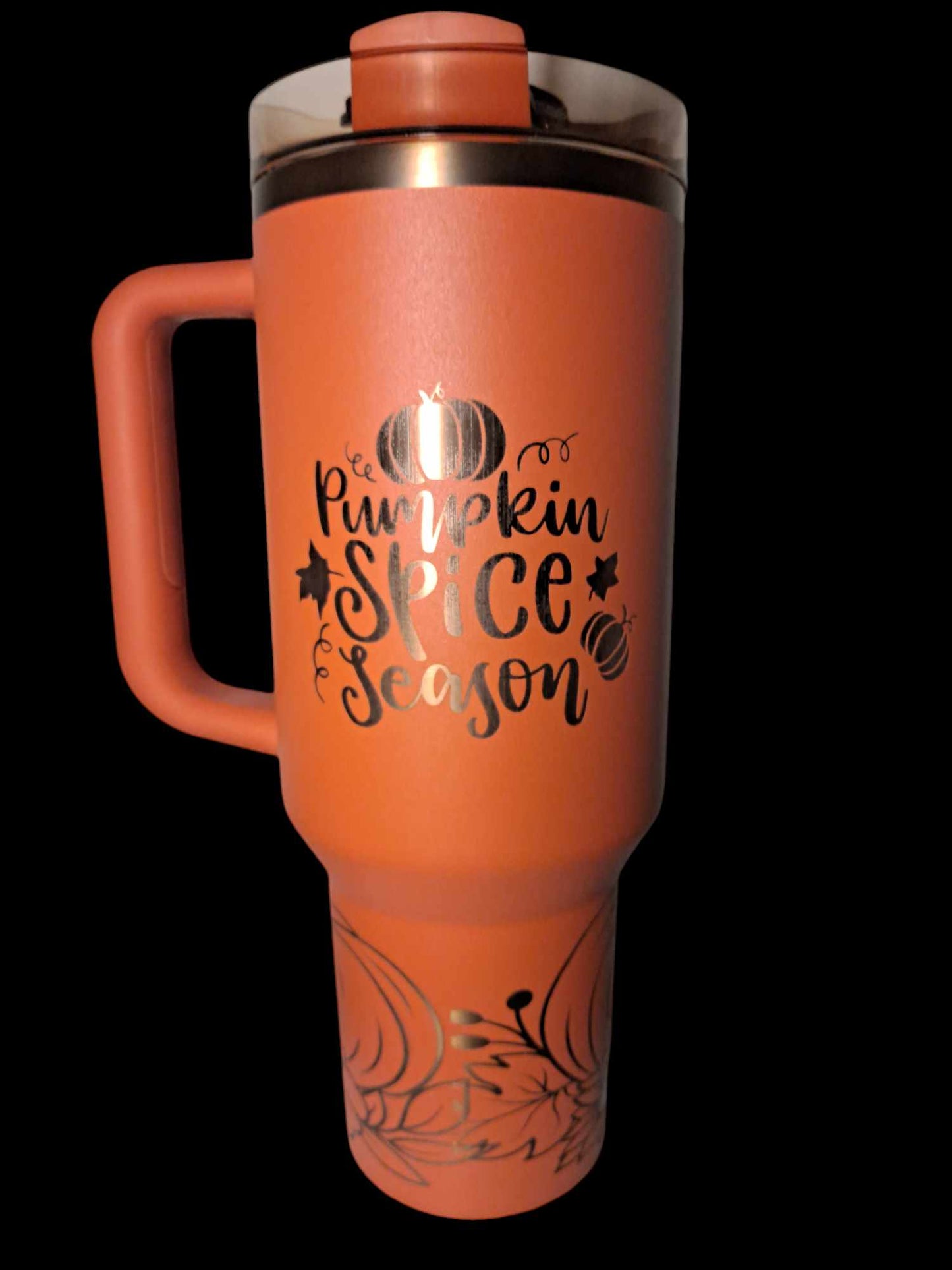 ENGRAVED PUMPKIN SPICE STANLEY QUENCHER H2.O 40 OZ TUMBLER WITH LID TOPPER