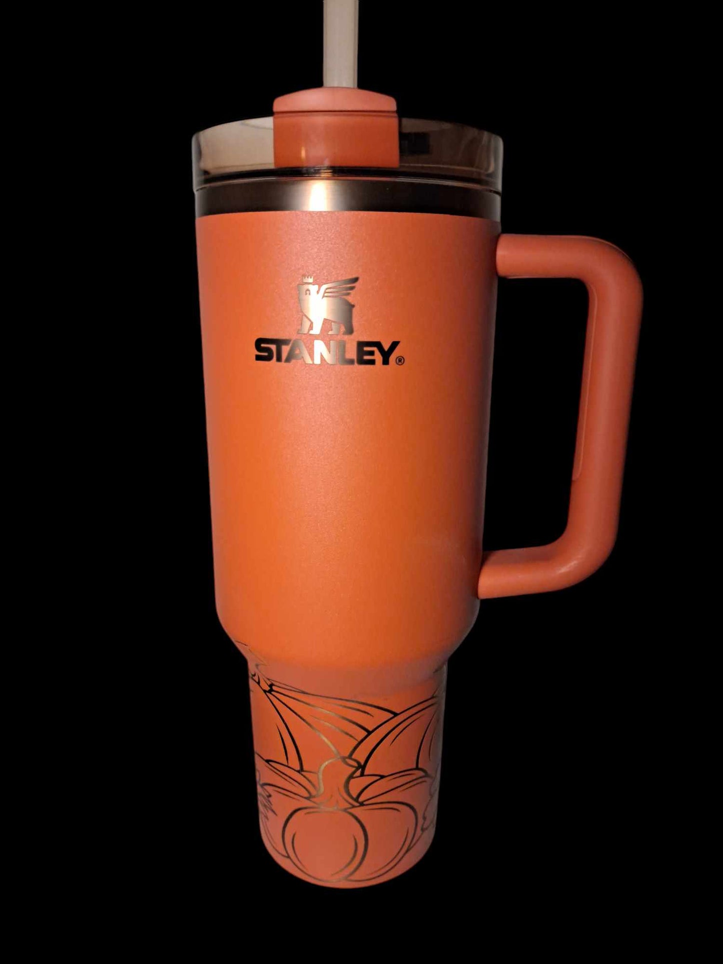 ENGRAVED PUMPKIN SPICE STANLEY QUENCHER H2.O 40 OZ TUMBLER WITH LID TOPPER