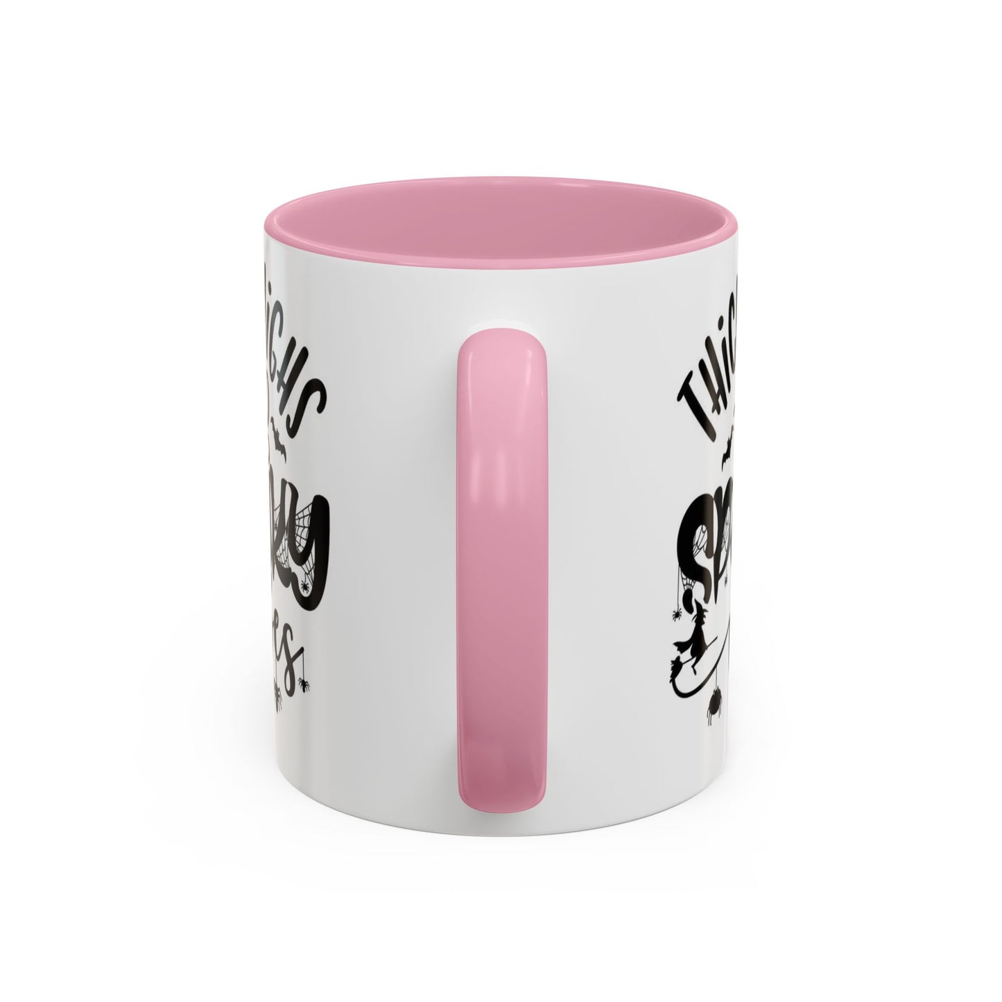 Thick Thighs and Spooky Vibes Color Accent 11 oz Coffee Mug, Halloween Gift Collection