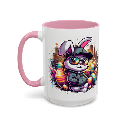 Colorful Easter Bunny Ceramic Coffee Mug – 15oz Large Cup for Coffee, Tea & Cocoa – Cute Spring Gift for Kids & Adults