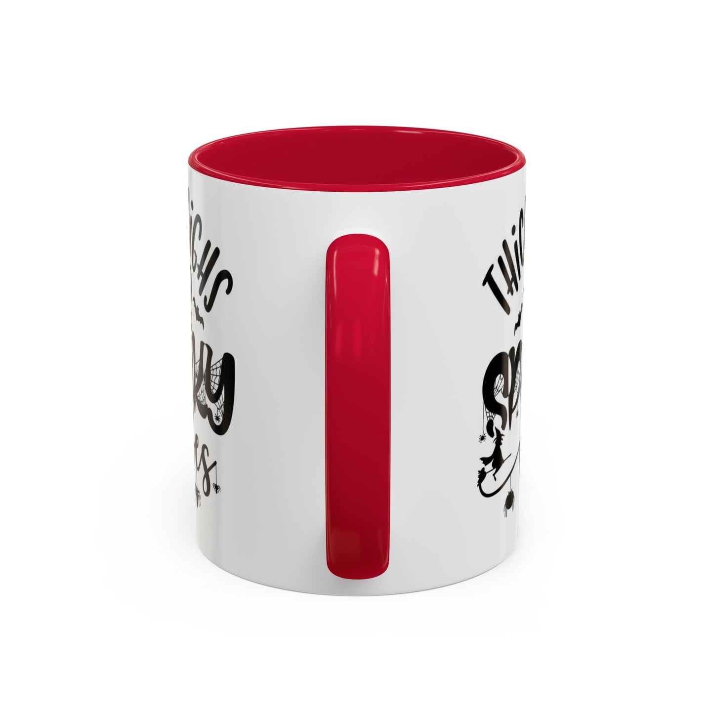 Thick Thighs and Spooky Vibes Color Accent 11 oz Coffee Mug, Halloween Gift Collection