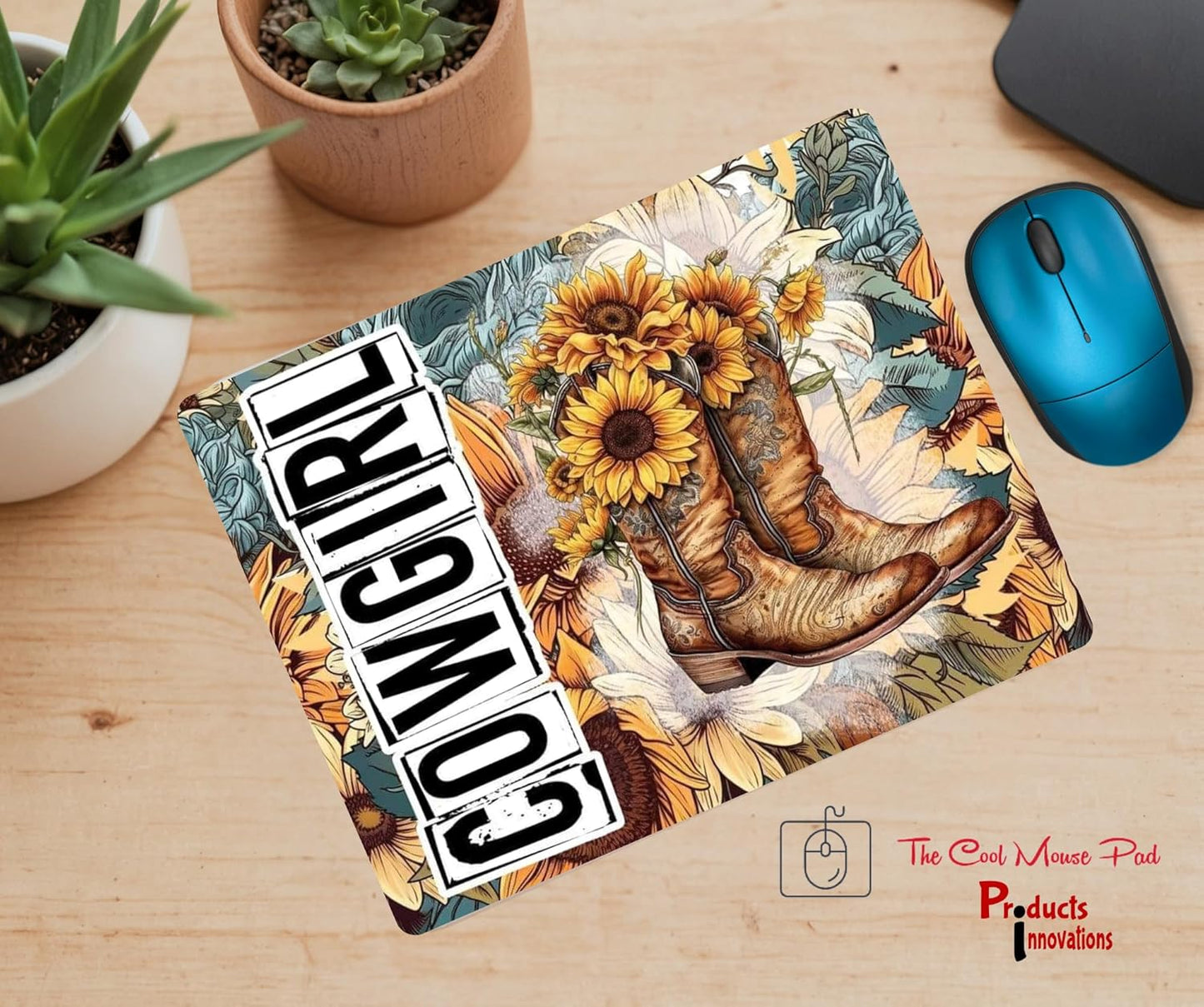 The Cool Mouse Pad CowGirl Themed for Computer Laptop Home Office Gaming Working Desk Desktop Accessories Non-Slip Rubber Mouse Pad