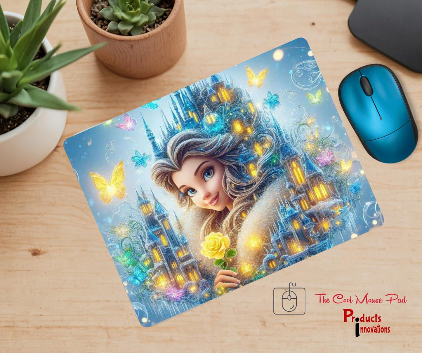 The Cool Mouse Pad Ice Princess Themed for Computer Laptop Home Office Gaming Working Desk Desktop Accessories Non-Slip Rubber Mouse Pad