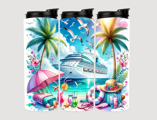 Cruise Sports Tumbler – 20oz Stainless Steel Skinny Cup, Custom Travel Mug for Cruising, Vacation Gift for Boat Lovers