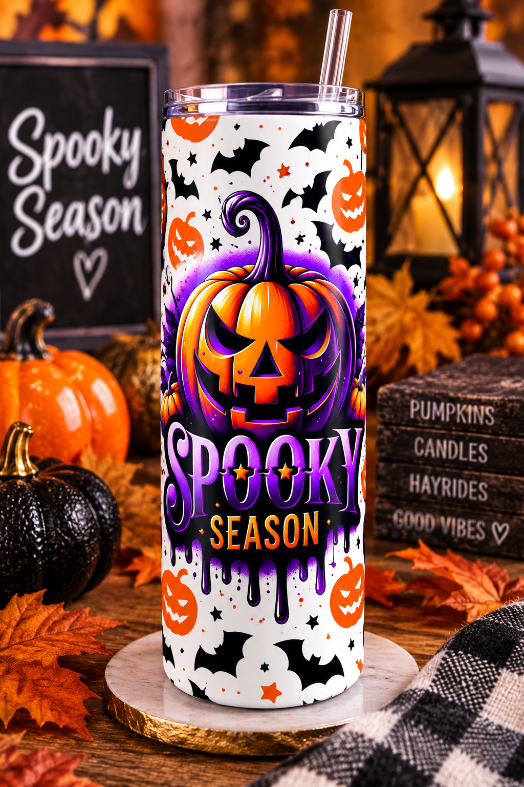 Personalized Spooky Season 20 oz Halloween Tumbler