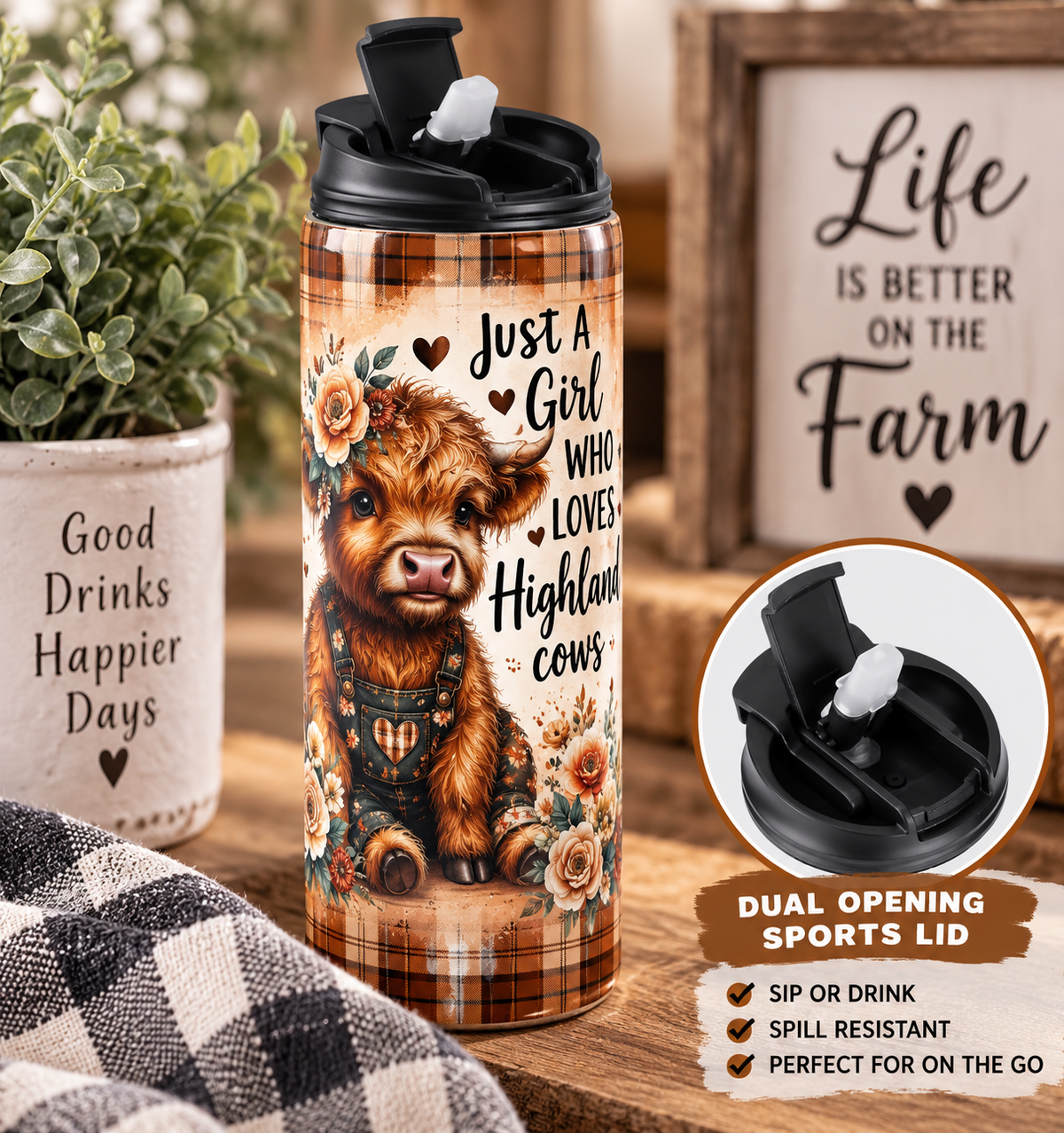 Just a Girl Who Loves Highland Cows 20 oz Tumbler