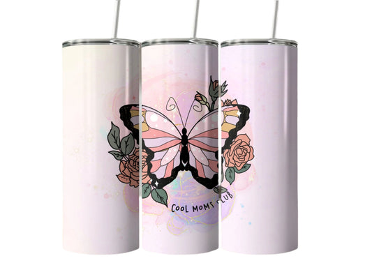 Mother's Day Cool Mom Club Butterfly Tumbler Cup 20 oz 