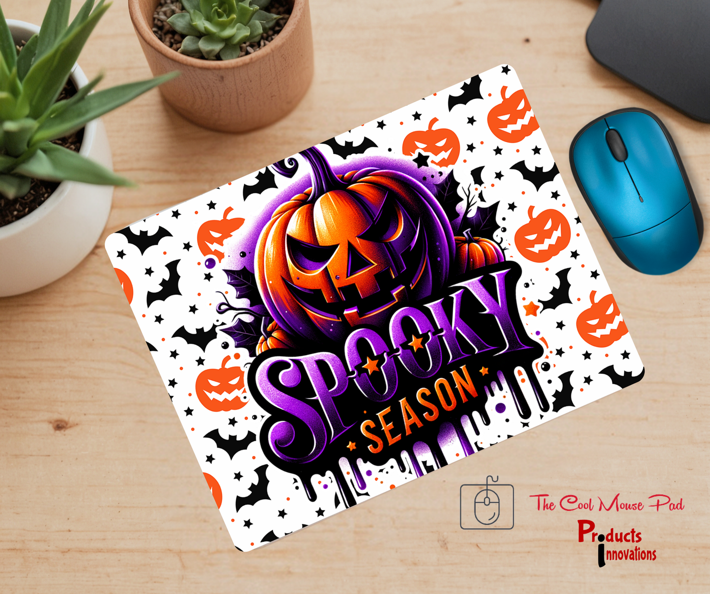 The Cool Mouse Pad Spooky Season Themed for Computer Laptop Home Office Gaming Working Desk Desktop Accessories Non-Slip Rubber Mouse Pad