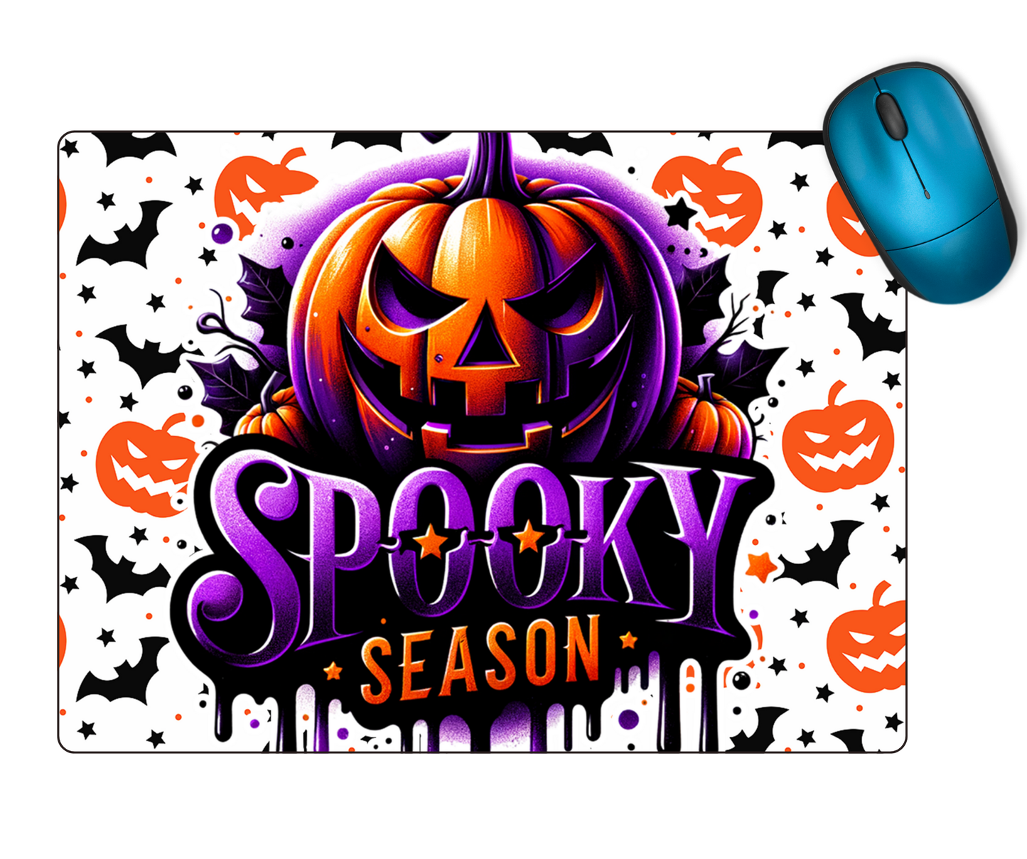 The Cool Mouse Pad Spooky Season Themed for Computer Laptop Home Office Gaming Working Desk Desktop Accessories Non-Slip Rubber Mouse Pad