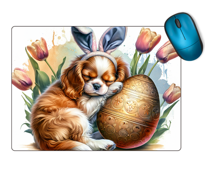 The Cool Mouse Pad Easter Bunny Puppy Design Themed for Computer Laptop Home Office Gaming Working Desk Desktop Accessories Non-Slip Rubber Mouse Pad